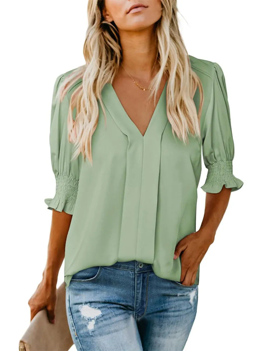 Chemise d'été ample et confortable à manches courtes