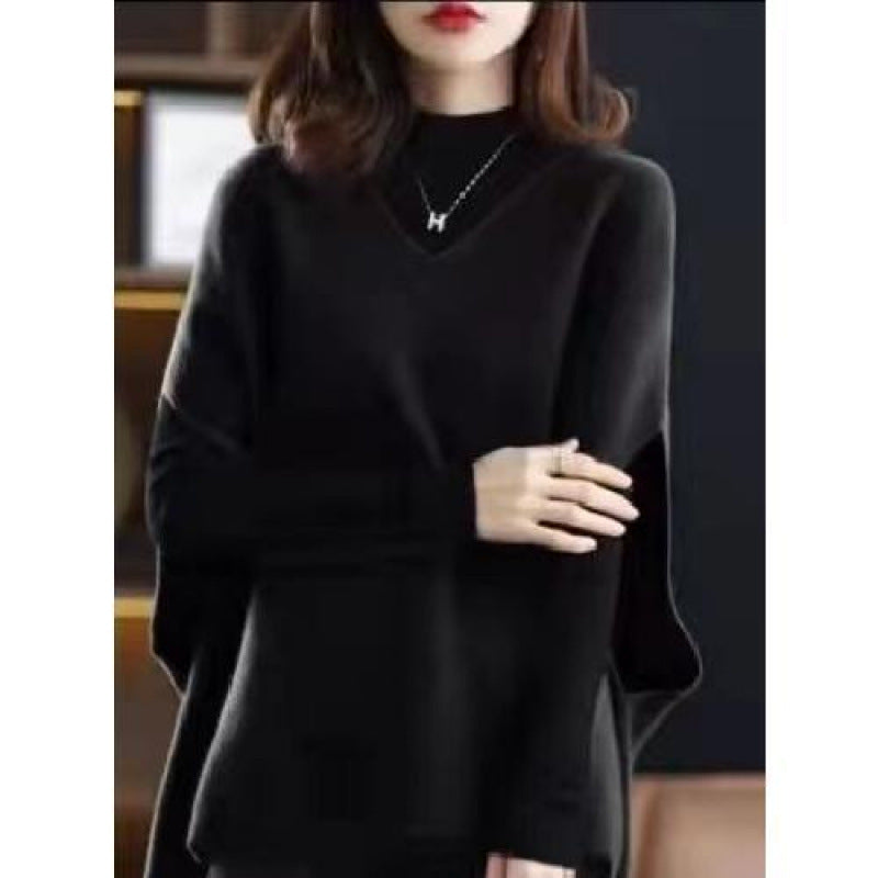 Women's V-neck Bat Sleeve Cashmere Vest