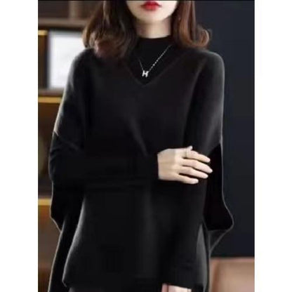 Women's V-neck Bat Sleeve Cashmere Vest