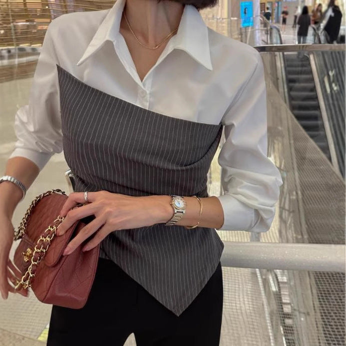 Chemise slim style coréen pour les trajets quotidiens