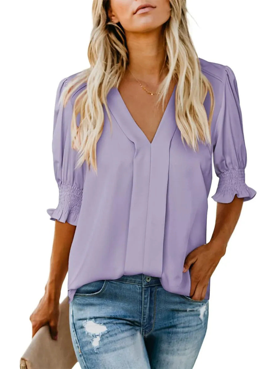 Chemise d'été ample et confortable à manches courtes