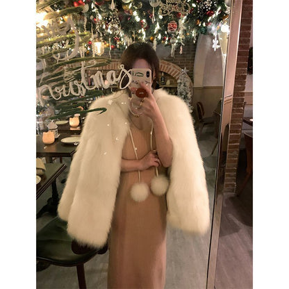 Fashion Fur Young Women Slimming Coat