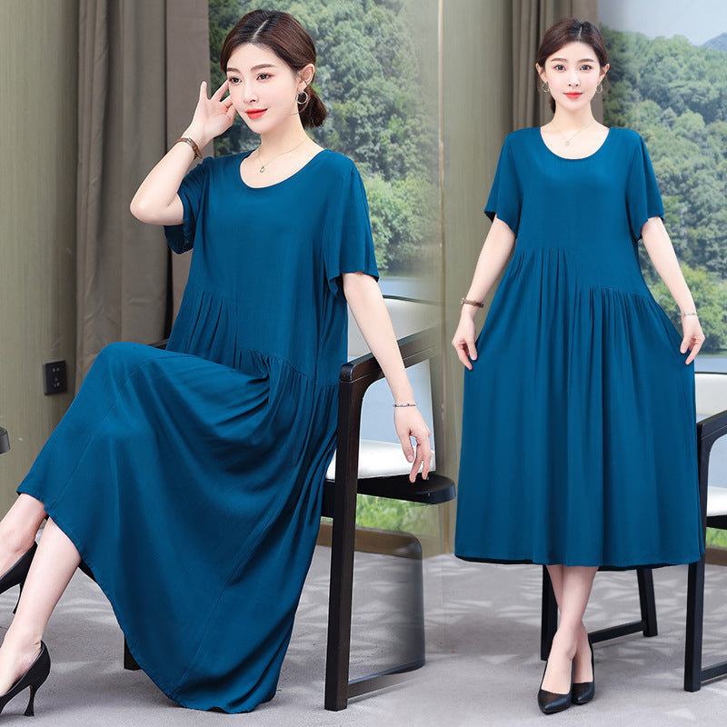 Nouvelle robe en popeline de couleur unie, mode d'été en plein air
