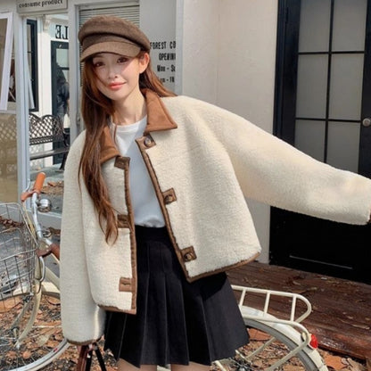 One-piece Fur Coat With Double-sided Lamb