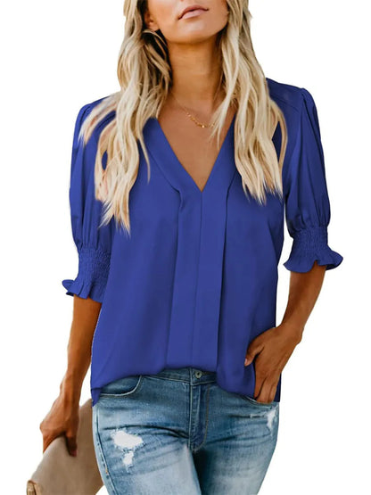 Chemise d'été ample et confortable à manches courtes