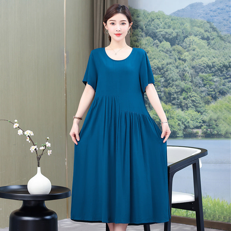 Nouvelle robe en popeline de couleur unie, mode d'été en plein air